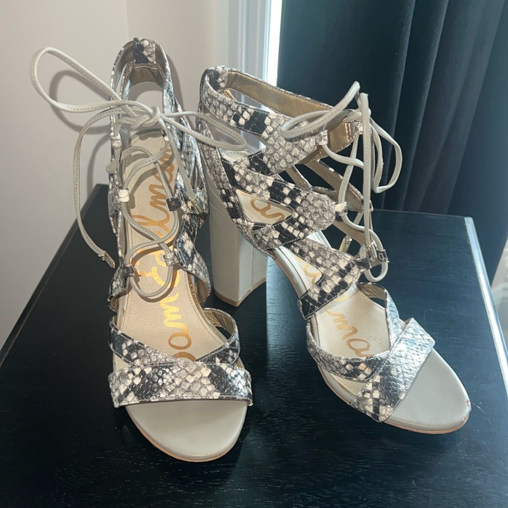 Sam Edelman Snake-Print Block Heel - image 1